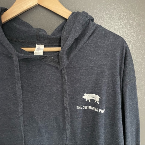 The Swimming Pig Long Sleeve Hoodie Tee Shirt Size XL - Picture 4 of 4